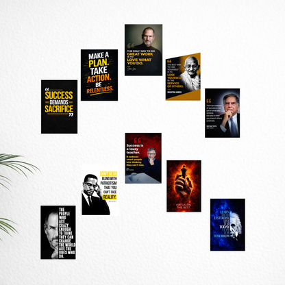 Smeeps Motivational Quotes A4 Wall Poster Set – 29.7 × 21 cm (11.69 × 8.27 Inch) Premium Art Print | 300 GSM Thick Paper | NOT GUMMING | Waterproof UV Resistant Wash Proof | Pack of 10