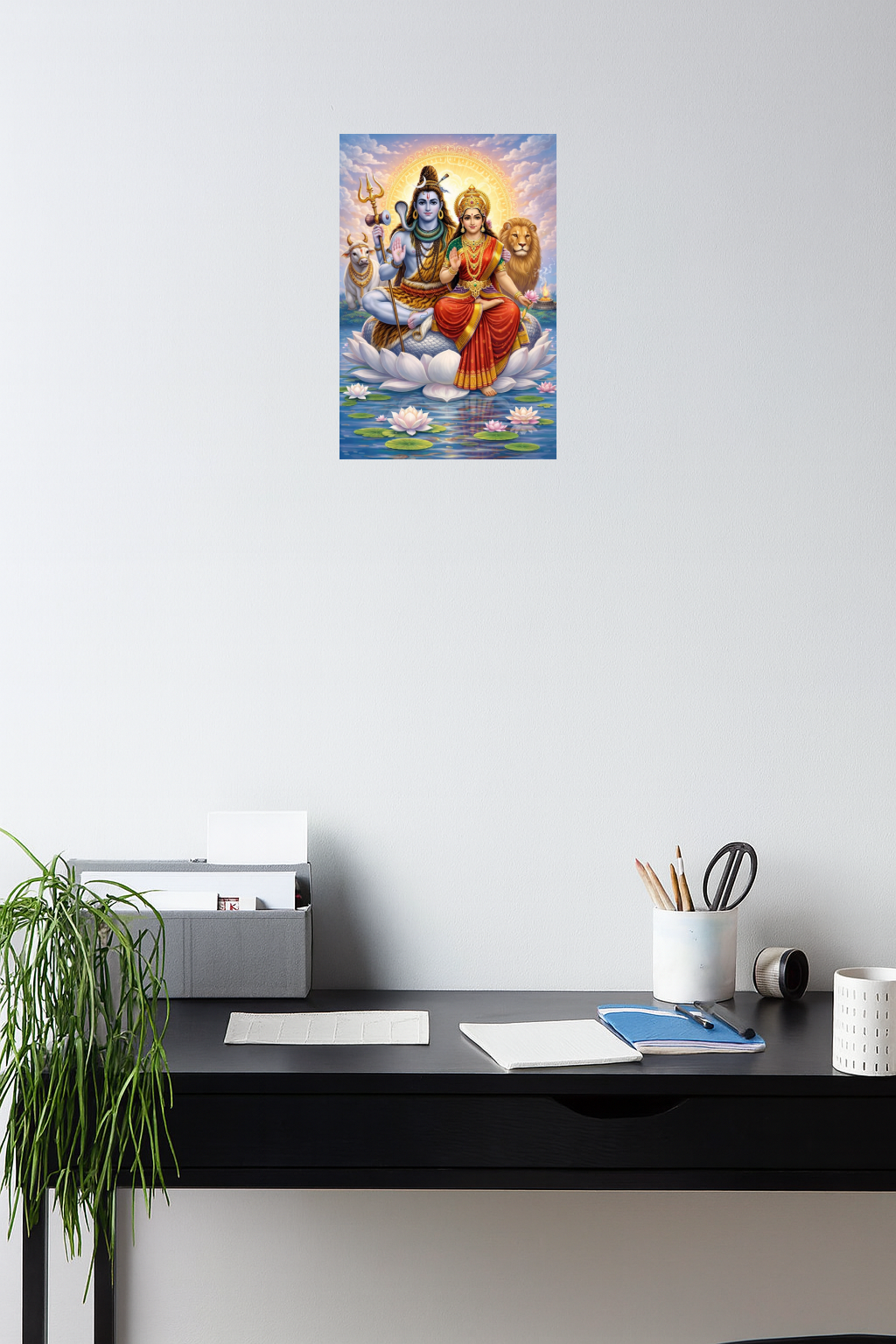 Smeeps Lord Shiva A4 Wall Poster Set – 29.7 × 21 cm (11.69 × 8.27 Inch) Premium Art Print | 300 GSM Thick Paper | NOT GUMMING | Waterproof UV Resistant Wash Proof | Pack of 10