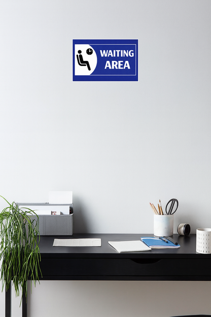 Smeeps Waiting Area Sticker – 15.24 × 10.16 cm (6 × 4 Inch) Reception & Hospital Waiting Zone Vinyl Sign | Waterproof UV Resistant Wash Proof Durable
