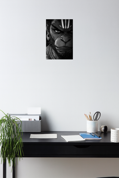 Smeeps Lord Hanuman Wall Poster Pack of 10 – A4 Size (8.27 × 11.69 Inches) | 300 GSM Thick Art Paper | Non-Gumming (No Adhesive) | High-Quality Spiritual & Mythology Prints