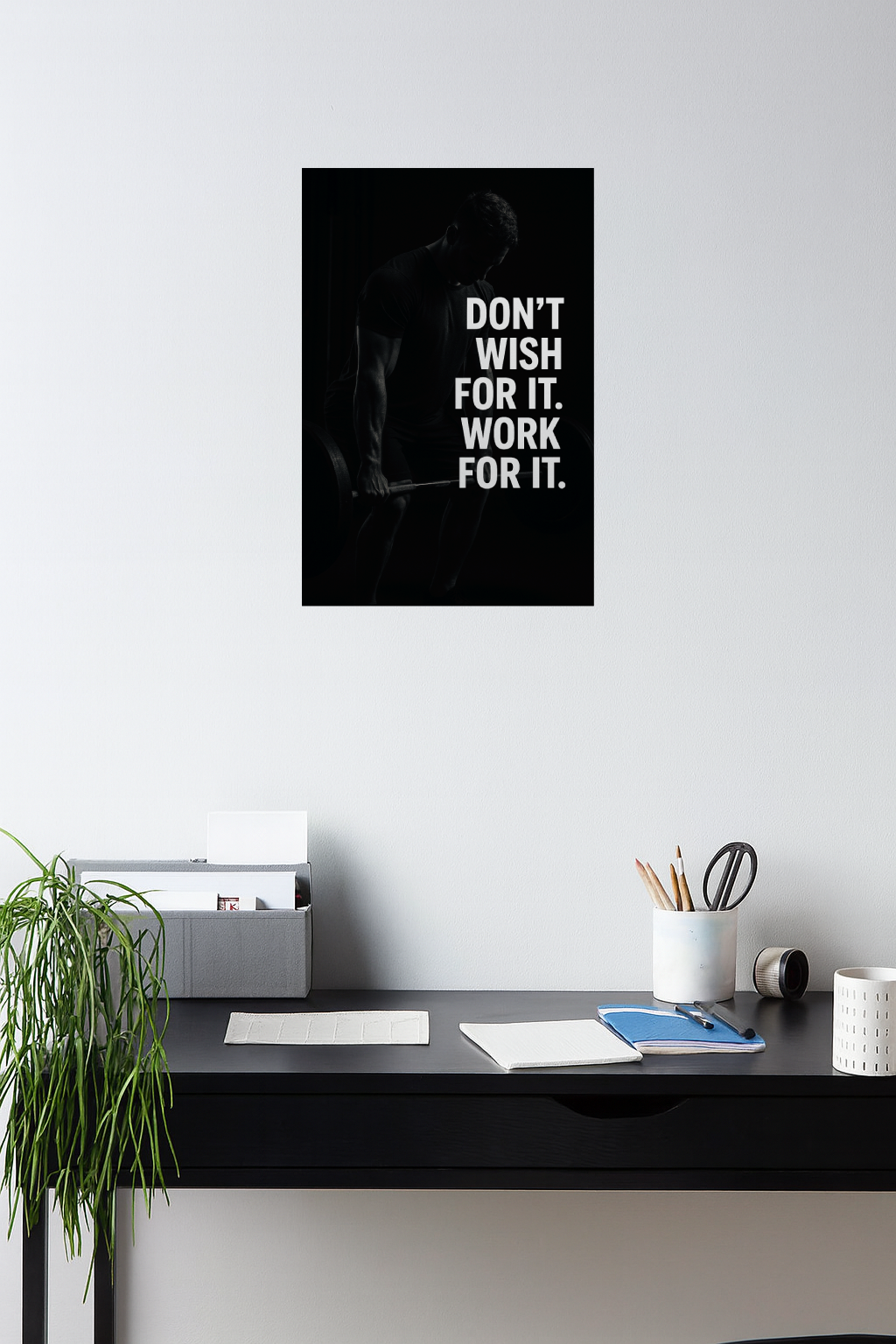 Smeeps Motivational Gym Wall Poster – “Don’t Wish For It, Work For It” Quote | Fitness Workout Room Décor | 30.48 x 45.72 cm Premium Gym Inspiration Print