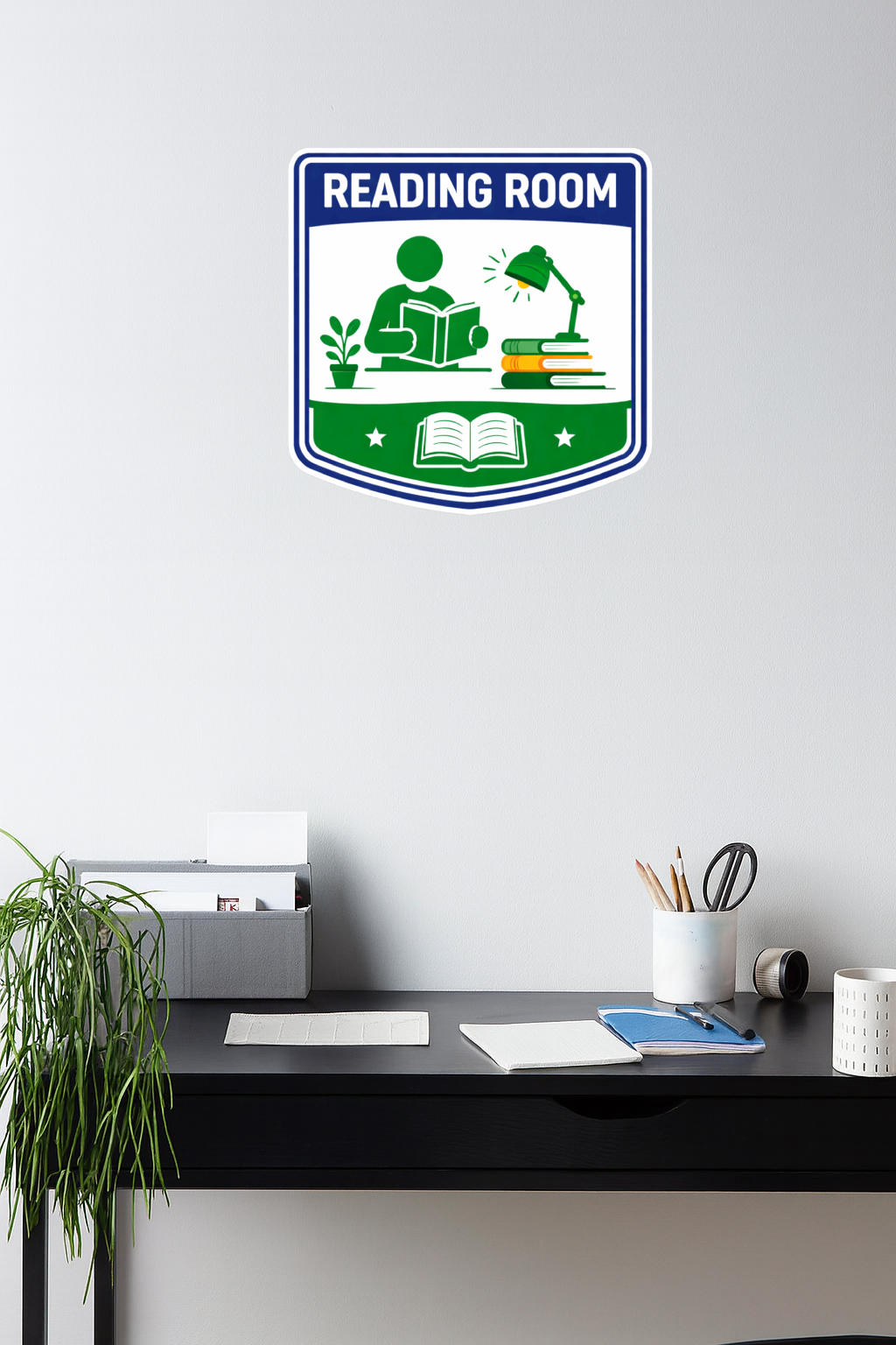 Smeeps Reading Room Sticker – 12.7 × 12.7 cm (5 × 5 Inch) Premium Vinyl Decal | Study & Library Reading Room Sign Design | Waterproof UV Resistant Wash Proof | Pack of 1