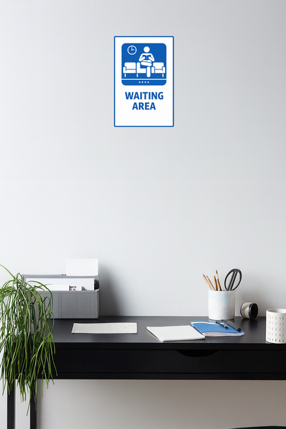 Smeeps Waiting Area Sticker – 15.24 × 10.16 cm (6 × 4 Inch) Office & Hospital Waiting Zone Vinyl Sign | Waterproof UV Resistant Wash Proof Durable
