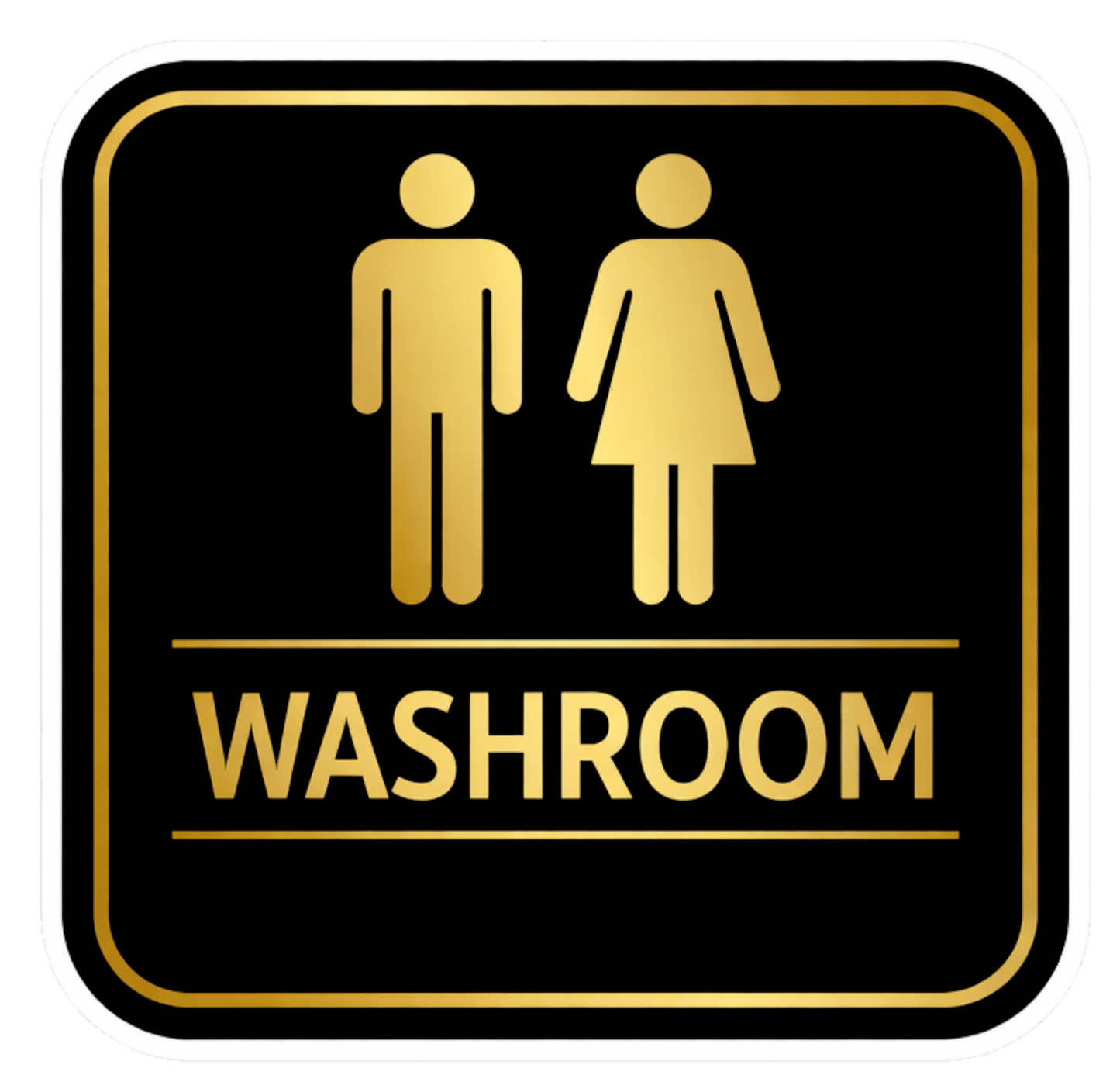 Smeeps Washroom Sign Sticker – 14.23 × 14.23 cm (5.6 × 5.6 Inch) Waterproof Vinyl Washroom Door Sticker | UV Resistant Wash Proof Restroom Sign for Office, Hotel, Shop, Cafe & Home | Pack of 1