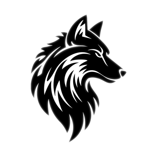 Smeeps Wolf Head Car Sticker – Bold Tribal Design – 13 x 17 cm | Waterproof & Fade-Resistant Vinyl for Cars