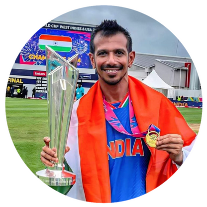 Smeeps Yuzvendra Chahal Sticker – 10.16 cm (4 Inch) Indian Cricket Star Fan Vinyl Decal | Waterproof UV Resistant Round Car & Bike Sticker