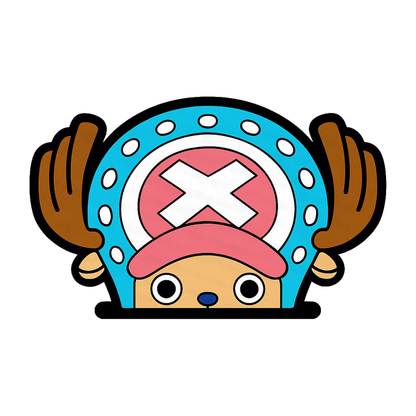 Smeeps Chopper Peeking Sticker – 11.94 x 7.62 cm Car Rear Glass Peek Decal | Cute One Piece Anime Vinyl | Waterproof & UV-Resistant