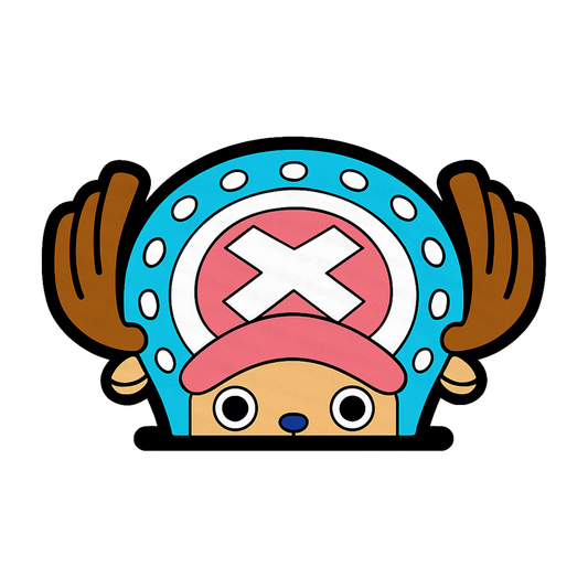 Smeeps Chopper Peeking Sticker – 11.94 x 7.62 cm Car Rear Glass Peek Decal | Cute One Piece Anime Vinyl | Waterproof & UV-Resistant
