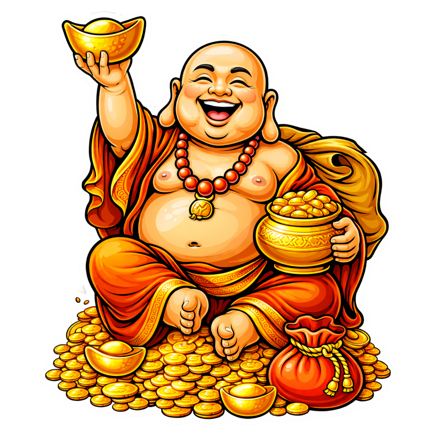 Smeeps Lord Kubera Wealth God Sticker – 11.43 × 10.16 cm (4.5 × 4 Inch) Feng Shui Prosperity Vinyl Decal for Car & Bike | Waterproof UV Resistant Religious Sticker