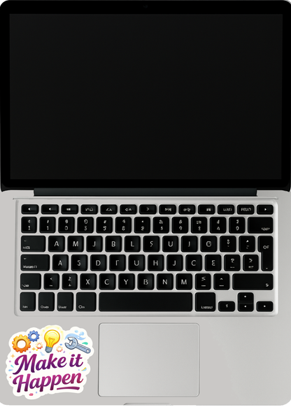 Smeeps Make It Happen Sticker – 10.16 × 8.13 cm (4 × 3.2 Inch) Motivational Quote Vinyl Sticker | Waterproof UV Resistant Wash Proof Durable