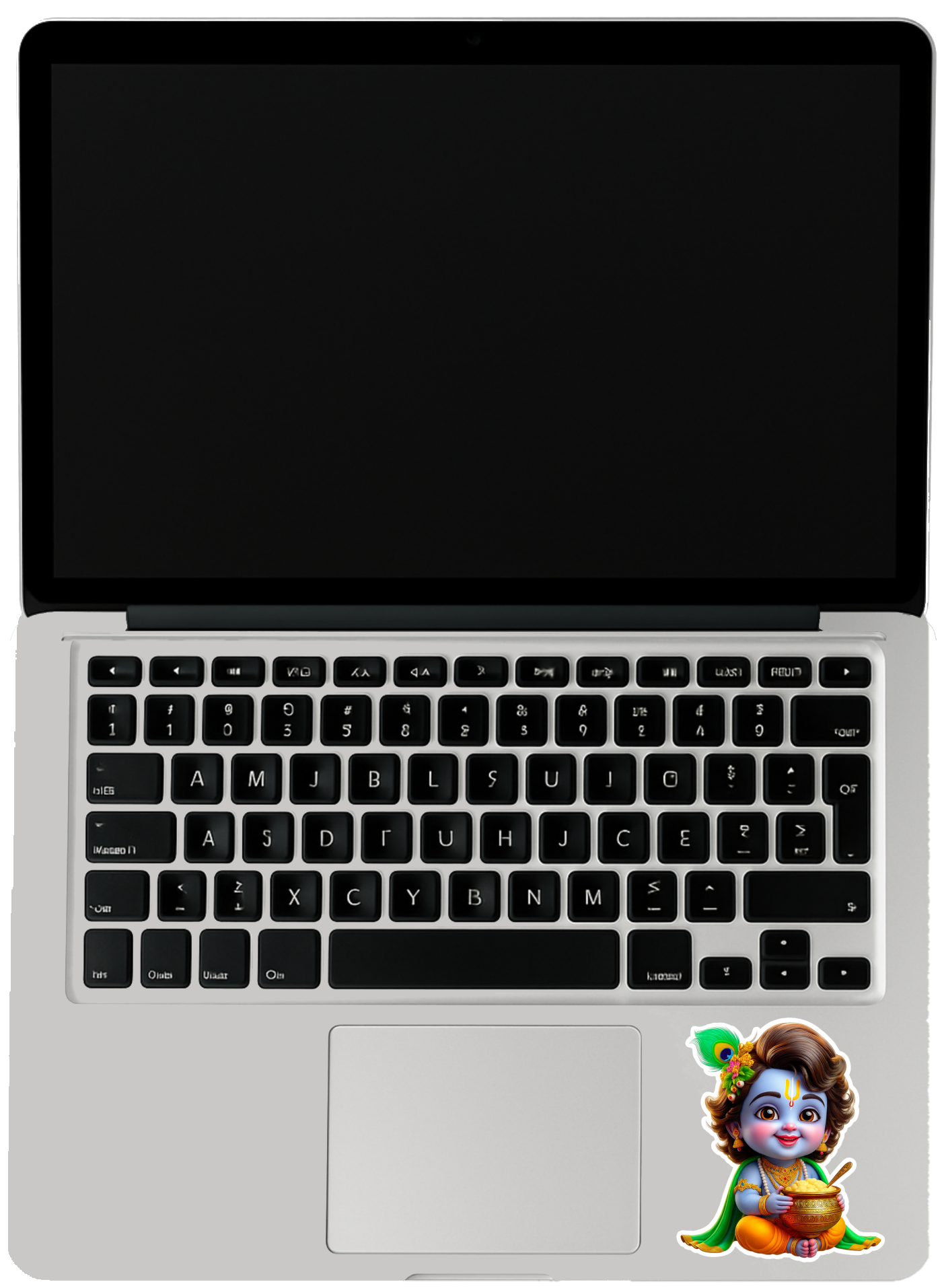 Smeeps Baby Krishna Sticker – 10.16 x 8.89 cm Cute Bal Krishna with Makhan Pot | Car, Bike, Laptop Vinyl Decal | Waterproof & UV-Resistant