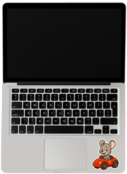 Smeeps Cute Mouse Driving Car Sticker – 10.16 x 11.43 cm Kids Cartoon Vinyl Decal | Fun Animal Car Sticker for Notebooks, Bottles, Bikes & Helmets | Waterproof & Durable