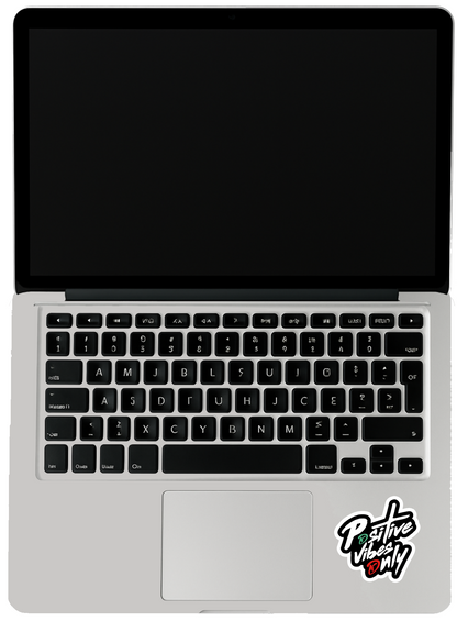 Smeeps Positive Vibes Only Sticker – 10.16 cm Motivational Stylish Vinyl Decal | Car & Bike Rear Glass Sticker | Waterproof & UV Resistant