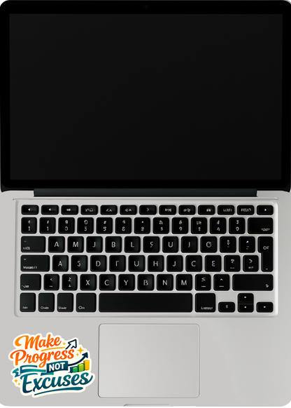 Smeeps Make Progress Not Excuses Sticker – 10.16 × 8.89 cm (4 × 3.5 Inch) Motivational Quote Vinyl Sticker | Waterproof UV Resistant Wash Proof Durable