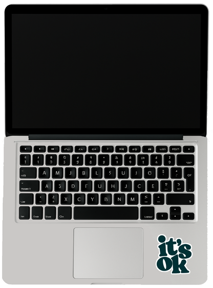 Smeeps “It’s OK” Minimal Typography Sticker – 10.16 x 9.15 cm Positive Quote Vinyl Decal | Aesthetic Motivational Design | Waterproof Car, Bike & Laptop Sticker