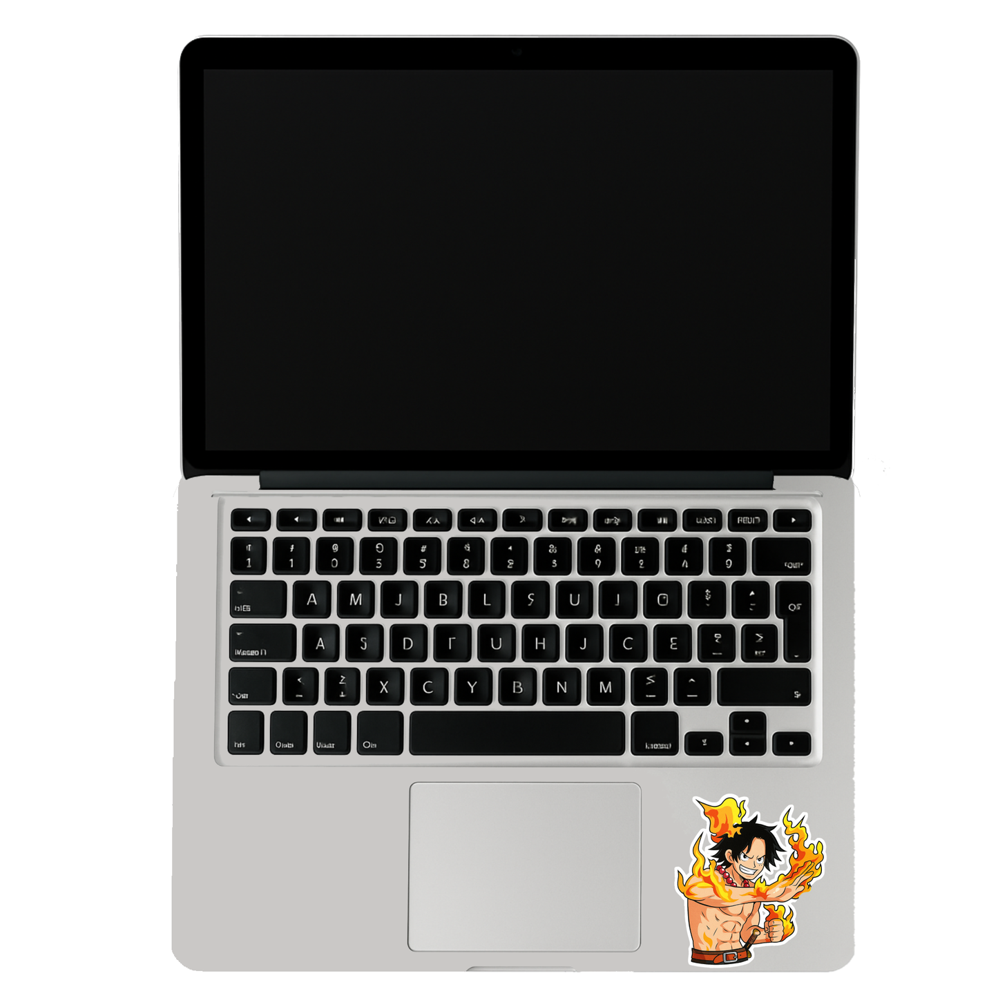 Smeeps Ace Fire Fist Anime Sticker – 8.89 x 10.16 cm Car & Bike Vinyl Decal | One Piece Inspired Waterproof Flame Design