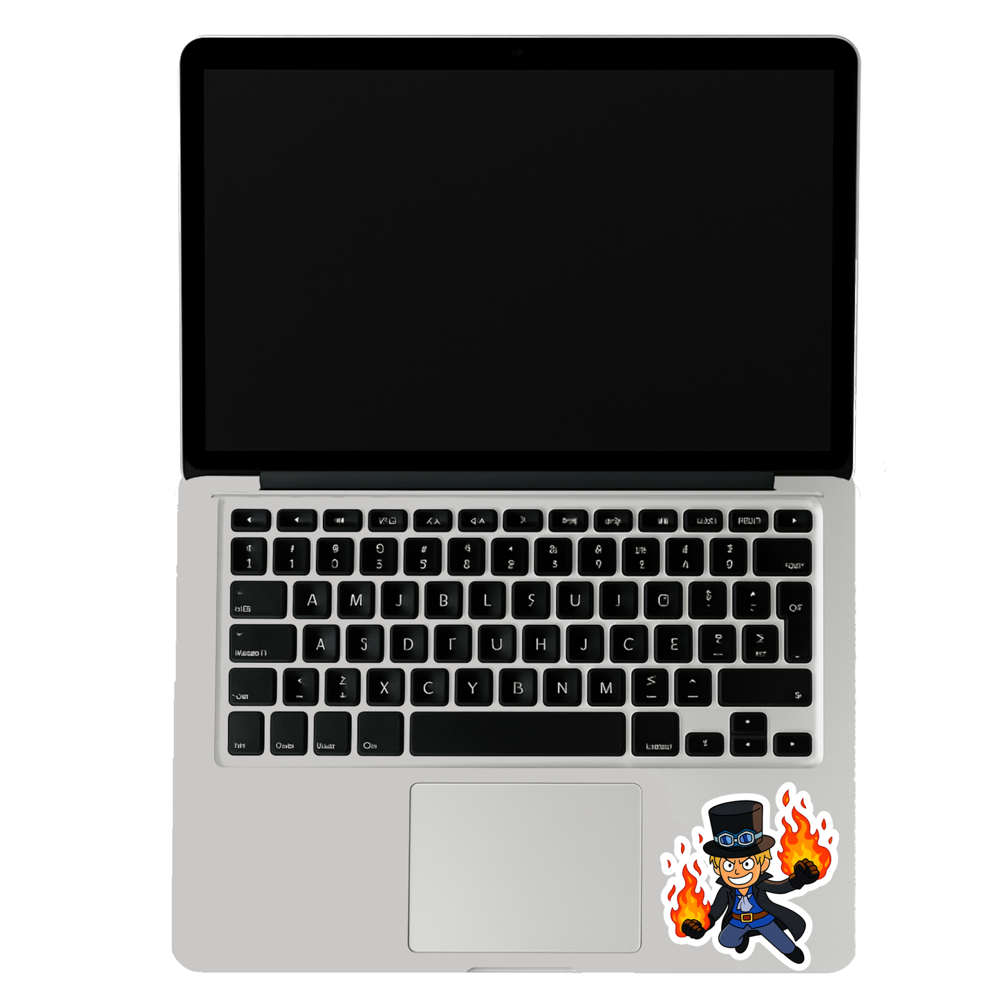 Smeeps Sabo Fire Punch Sticker – 10.16 x 9.66 cm Bike & Car Vinyl Decal | Anime Flame Attack Design | Waterproof & UV-Proof