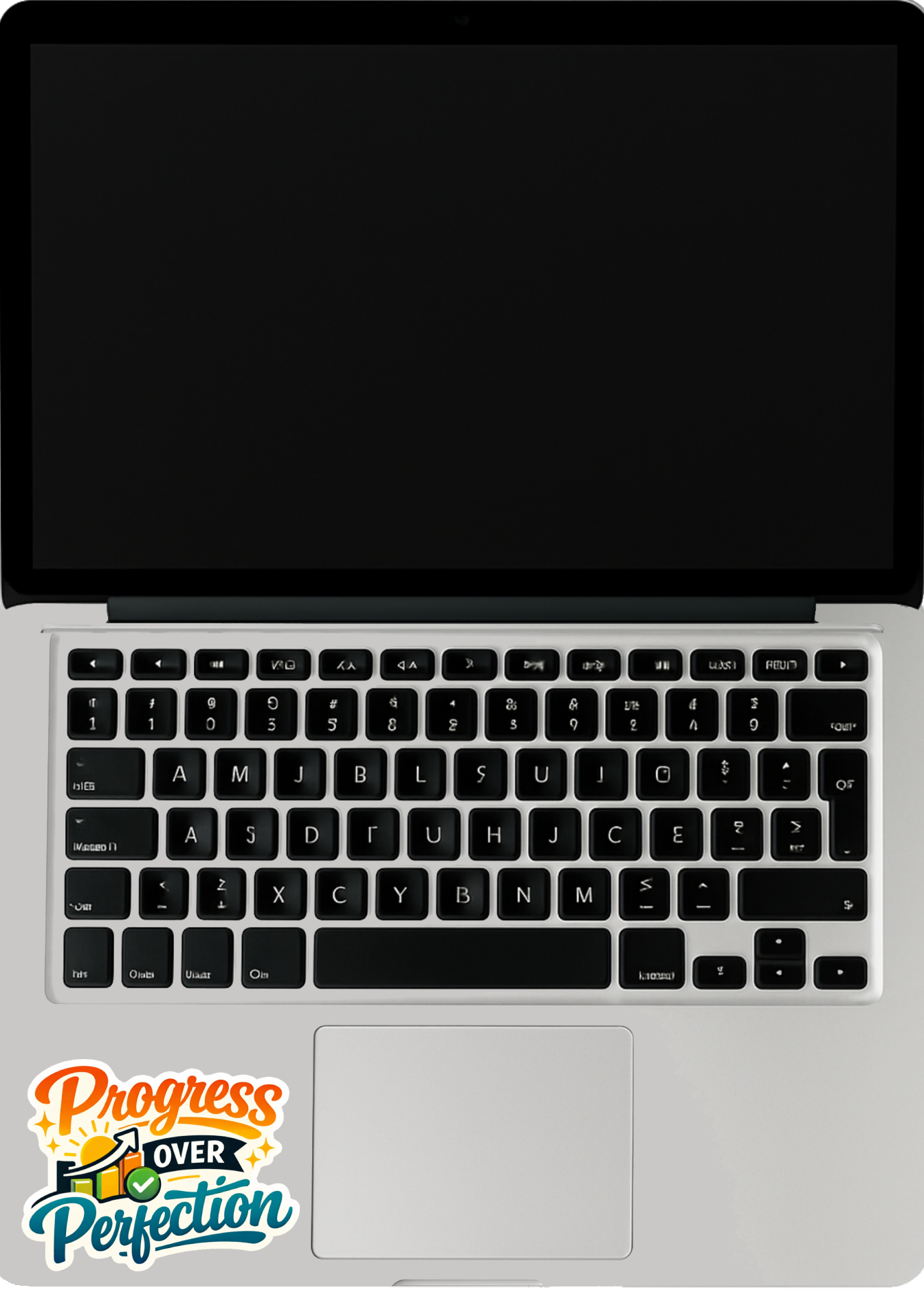 Smeeps Progress Over Perfection Sticker – 10.16 × 7.62 cm (4 × 3 Inch) Motivational Quote Vinyl Sticker | Waterproof UV Resistant Wash Proof Durable