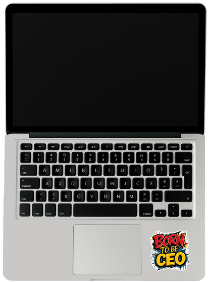 Smeeps “Born To Be CEO” Sticker – 10.16 x 10.16 cm Motivational Entrepreneur Vinyl Decal | Comic-Style Typography | Waterproof & UV-Resistant Car & Bike Sticker