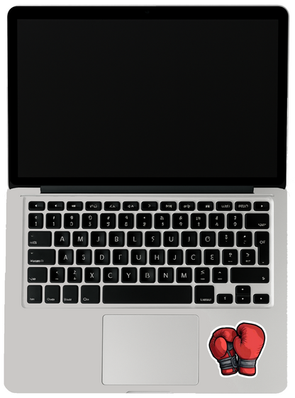 Smeeps Red Boxing Gloves Sticker – 9.15 x 8.89 cm Sports Vinyl Decal | Fighter & Gym Motivation Sticker | Waterproof & UV-Resistant Car & Bike Sticker