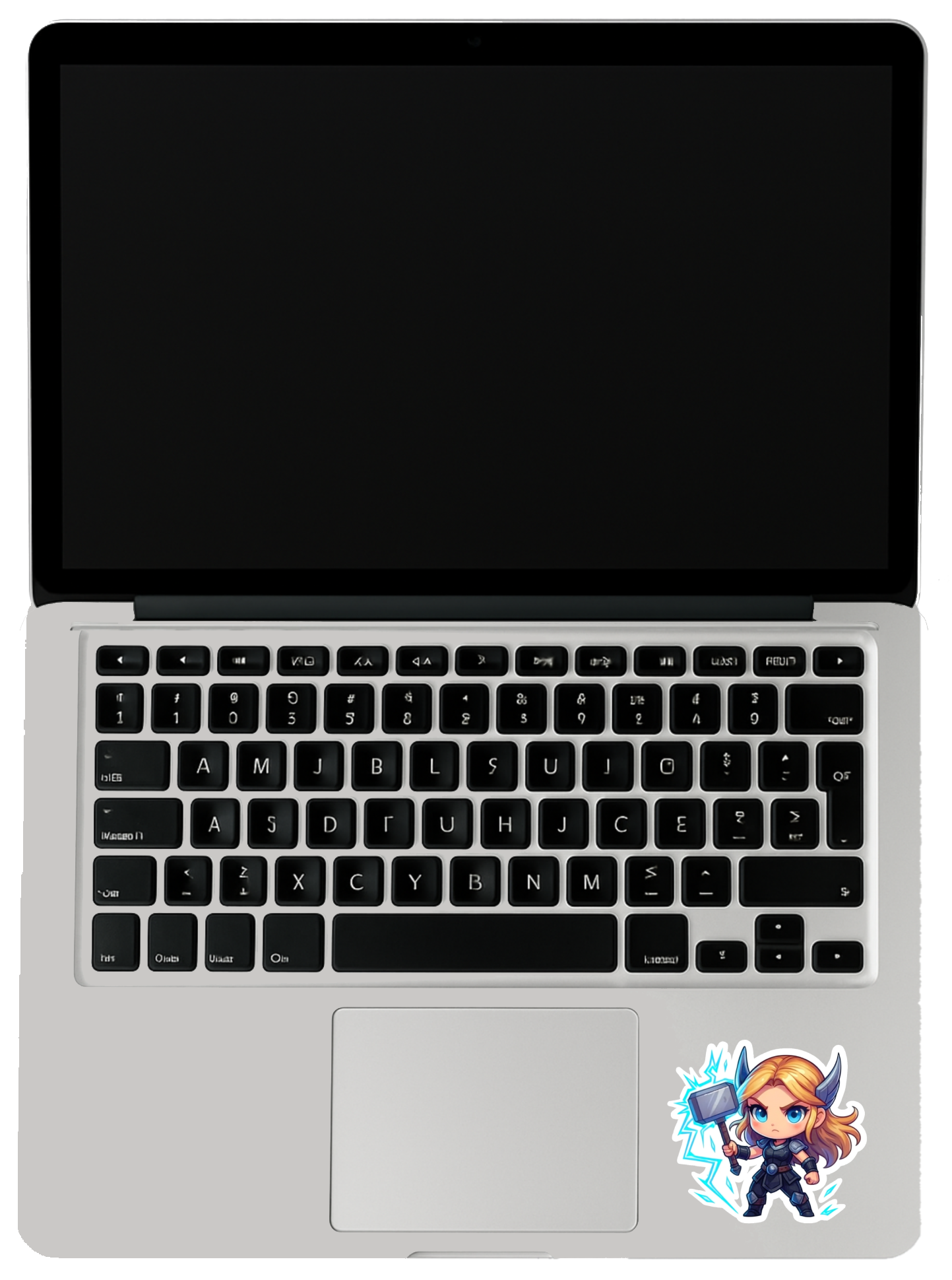 Smeeps Thunder Warrior Girl Sticker – 10.16 x 11.18 cm Chibi Superhero Vinyl Decal | Car, Bike, Laptop Waterproof Sticker