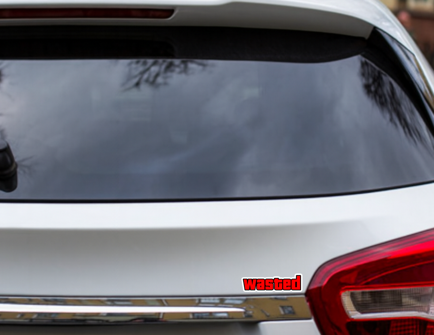 Smeeps Wasted Sticker – 12.7 x 3.81 cm Car & Bike Vinyl Decal | Bold Red Typography Design | Waterproof & Durable