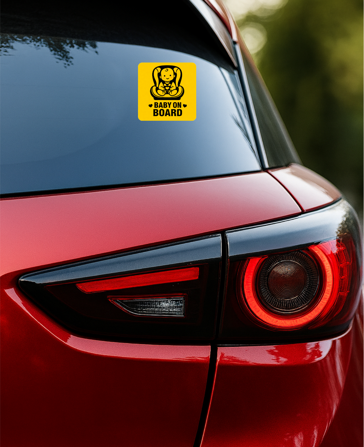 Smeeps Baby On Board Car Sticker – 12.7 × 12.7 cm (5 × 5 Inch) Waterproof Safety Vinyl Sticker for Car Rear Glass | Cute Baby Seat Warning Decal | UV Resistant | Pack of 1