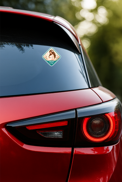Smeeps Mom In Car Pregnancy Car Sticker – 12.7 × 12.7 cm (5 × 5 Inch) Waterproof Vinyl Maternity Sticker for Cars | UV Resistant Mom To Be Window Decal | Elegant Floral Pregnancy Safety Sticker | Pack of 1