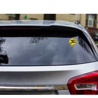 Smeeps Baby On Board Sticker – 12 x 13 cm Speech Bubble Design | Yellow Vinyl with Handprint Heart Icon | Car Safety Warning Decal