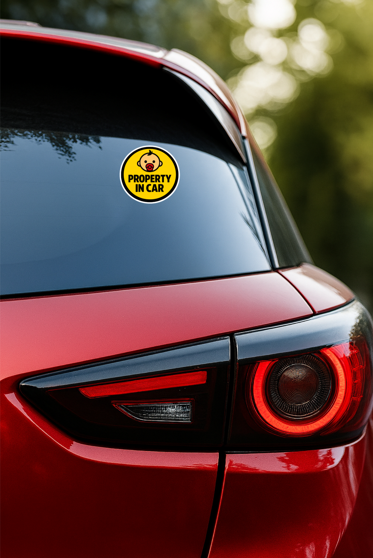 Smeeps Property In Car Sticker – 14.74 × 14.23 cm (5.8 × 5.6 Inch) Waterproof Vinyl Safety Sticker for Cars | Funny Baby Warning Decal | UV Resistant | Pack of 1