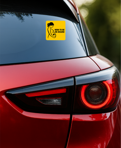 Smeeps Mom To Be On Board Car Sticker – 12.7 × 12.7 cm (5 × 5 Inch) Waterproof Pregnancy Safety Vinyl Sticker | UV Resistant Maternity Car Decal for Cars, SUVs & Hatchbacks | Pack of 1