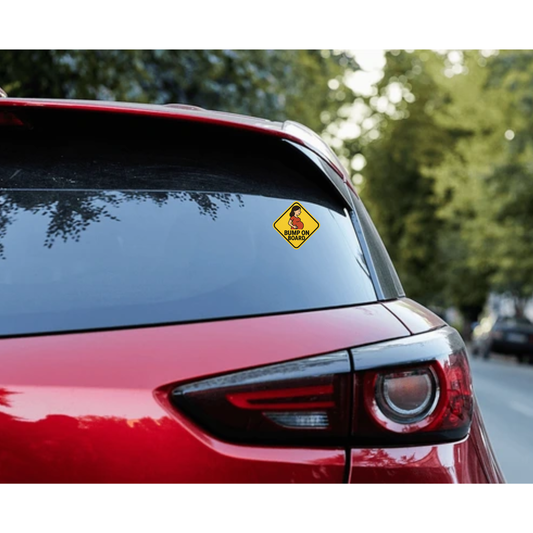 Smeeps Bump On Board Car Sticker – Pregnant Woman Warning Sign – 12.9 x 12.9 cm | High-Visibility Vinyl Decal for Cars