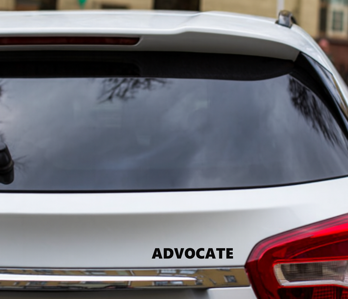 Smeeps ADVOCATE Sticker – 3 x 22.84 cm Professional Car & Bike Decal | Bold Black Lettering | Waterproof & Durable Vinyl