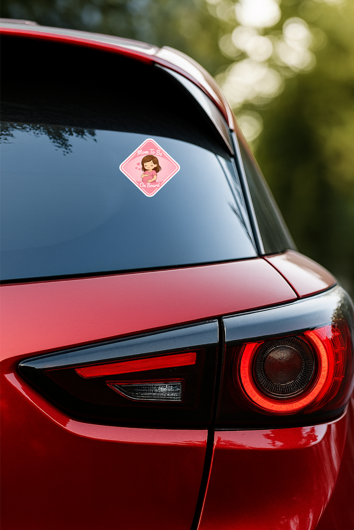 Smeeps Mom To Be On Board Pink Car Sticker – 13.97 × 13.97 cm (5.5 × 5.5 Inch) Waterproof Pregnancy Safety Vinyl Sticker | UV Resistant Maternity Car Decal for Cars, SUVs & Hatchbacks | Pack of 1