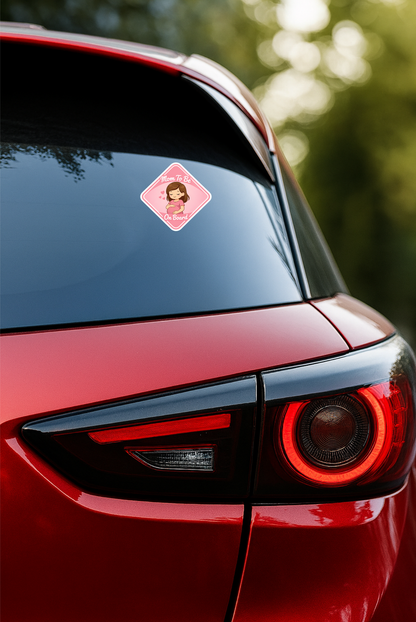 Smeeps Mom To Be On Board Pink Car Sticker – 13.97 × 13.97 cm (5.5 × 5.5 Inch) Waterproof Pregnancy Safety Vinyl Sticker | UV Resistant Maternity Car Decal for Cars, SUVs & Hatchbacks | Pack of 1