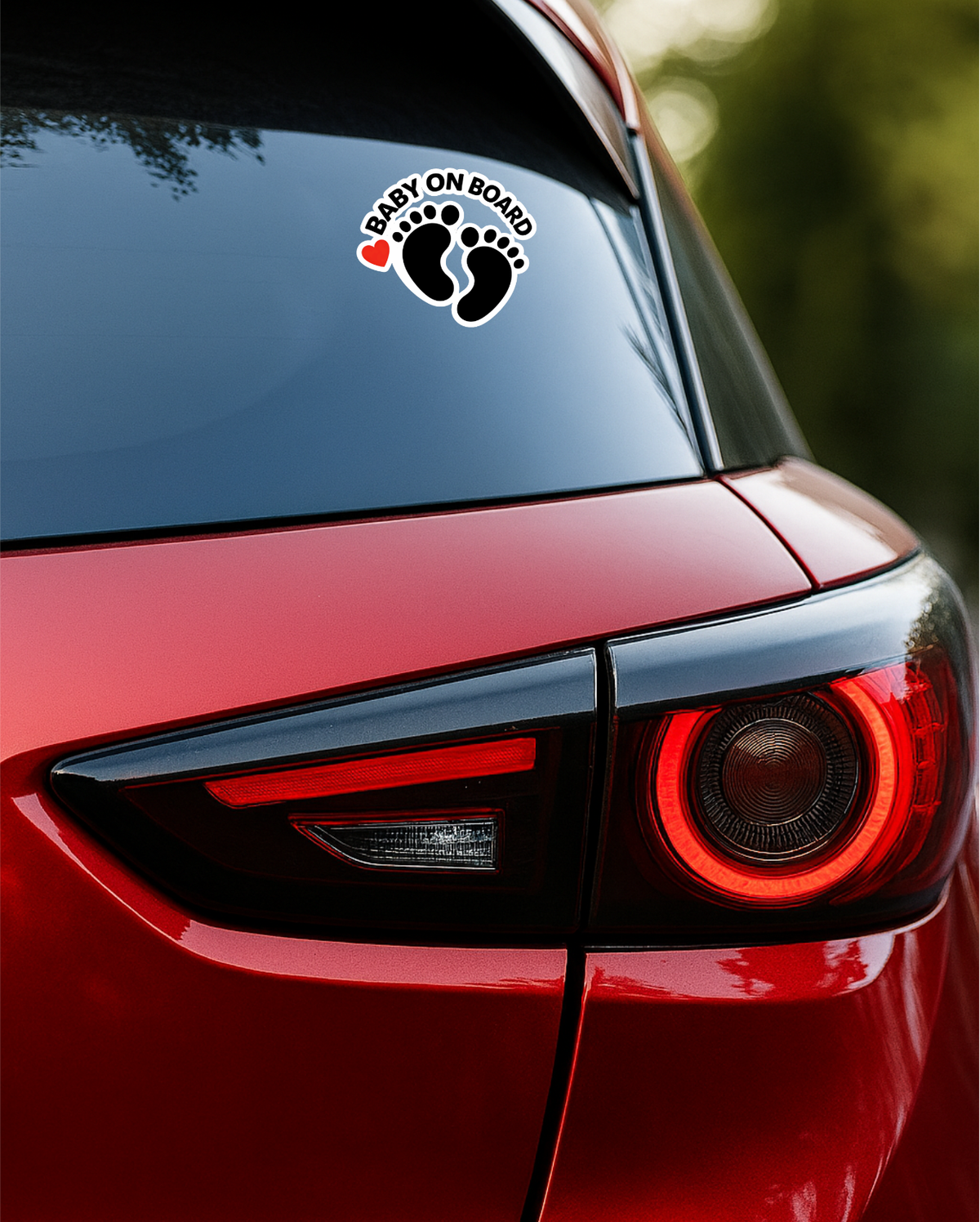 Smeeps Baby On Board Footprint Vinyl Sticker – 15.24 × 13.47 cm (6 × 5.3 Inch) Waterproof Car Decal | Cute Baby Safety Sticker | UV Resistant Wash Proof | Pack of 1