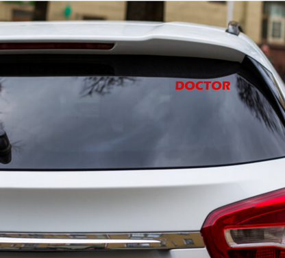 Smeeps DOCTOR Text Sticker – 19.4 x 3 cm Bold Red Vinyl Decal | Car and Bike | Waterproof & UV-Resistant Design