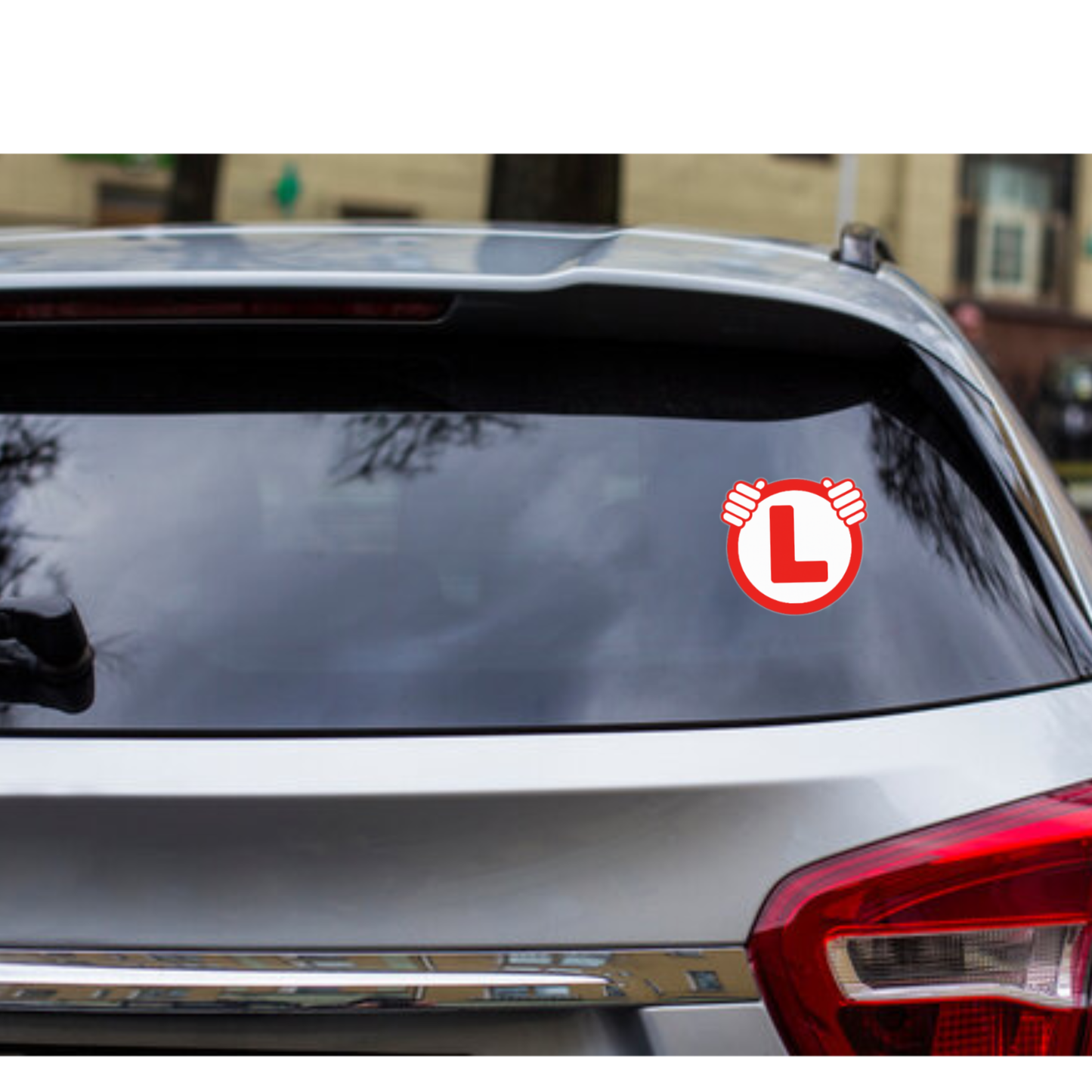 Smeeps “Holding Hands” Learner Driver L Plates (15.24 cm) – Funny & Reflective Safety Sticker for Cars, Bikes & Scooters | Waterproof & Removable Vinyl