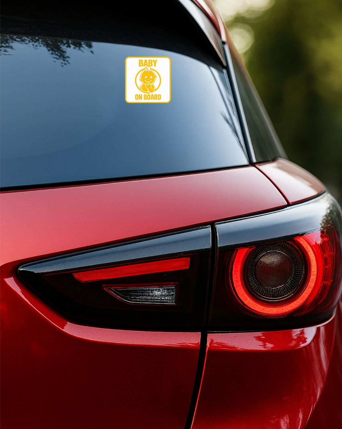 Smeeps Baby On Board Vinyl Sticker – 14 × 14 cm (5.5 × 5.5 Inch) Waterproof Car Glass Sticker | Cute Baby Safety Decal | UV Resistant Wash Proof | Pack of 1