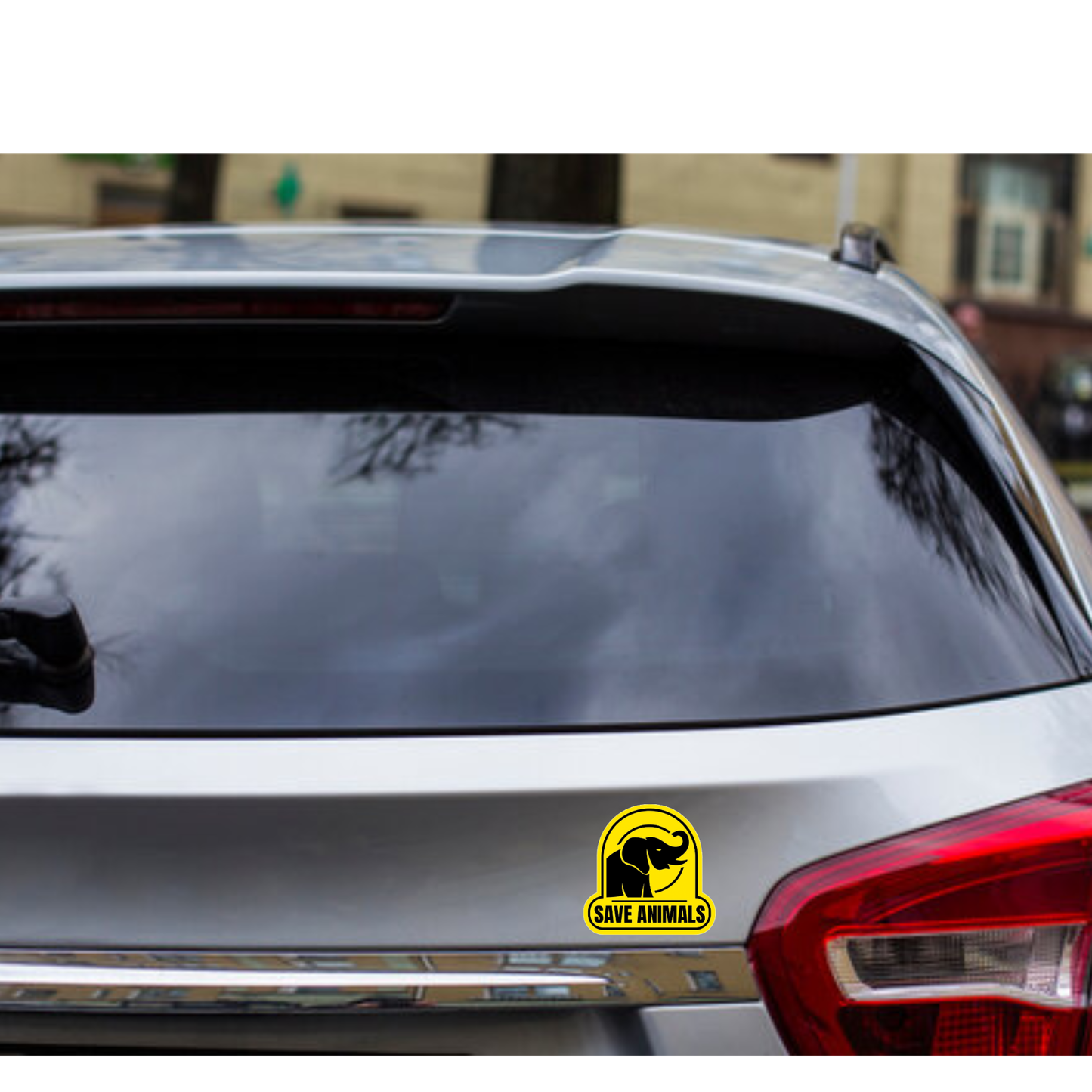 Smeeps Save Animals Elephant Sticker – 7.62 x 9 cm Wildlife Awareness Vinyl Decal | Car, Bike & Laptop Sticker | Waterproof & Durable