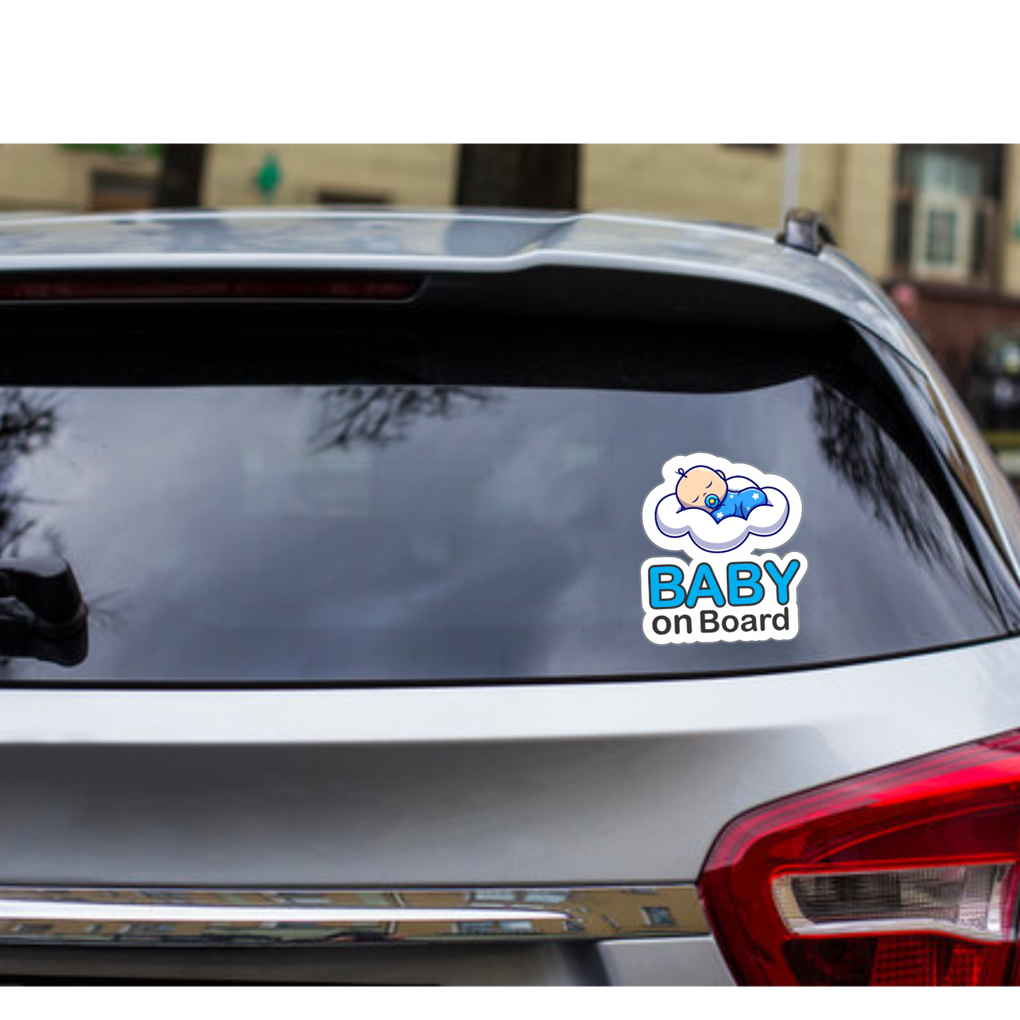 Pack of 2 | Smeeps Baby on Board Car Sticker, 14 x 12.3 cm – Sleeping Baby on Cloud Design, Waterproof & Eye-Catching Vehicle Safety Sign
