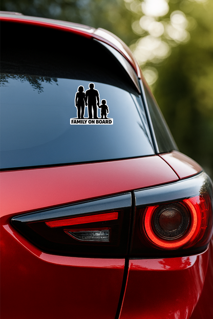 Smeeps Family On Board Vinyl Sticker – 15.24 × 10.16 cm (6 × 4 Inch) Waterproof Car Sticker for Family Cars, SUVs & Rear Windshield | UV Resistant | Wash Proof | Pack of 1