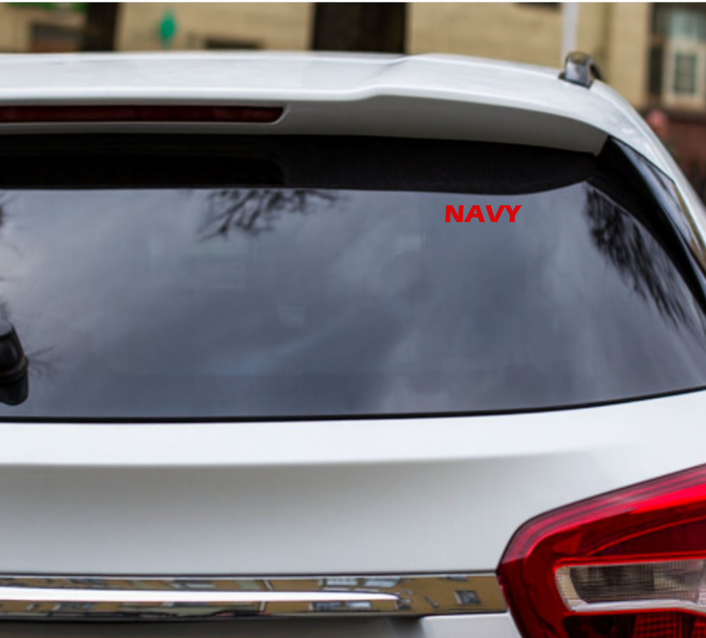 Smeeps NAVY Text Sticker – 13.8 x 3 cm Bold Red Vinyl Decal | Car & Bike Lettering | Military Style Design | Waterproof & UV-Resistant