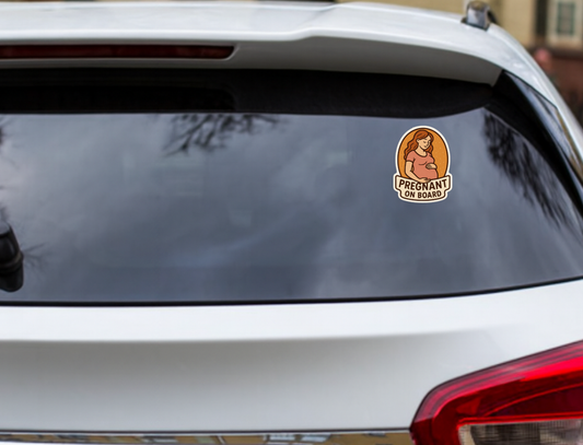 Smeeps Pregnant On Board Sticker – Safety Alert Car Decal for Expecting Mothers | 8.64 x 11.43 cm Durable Vinyl | Wash-Proof & Long-Lasting
