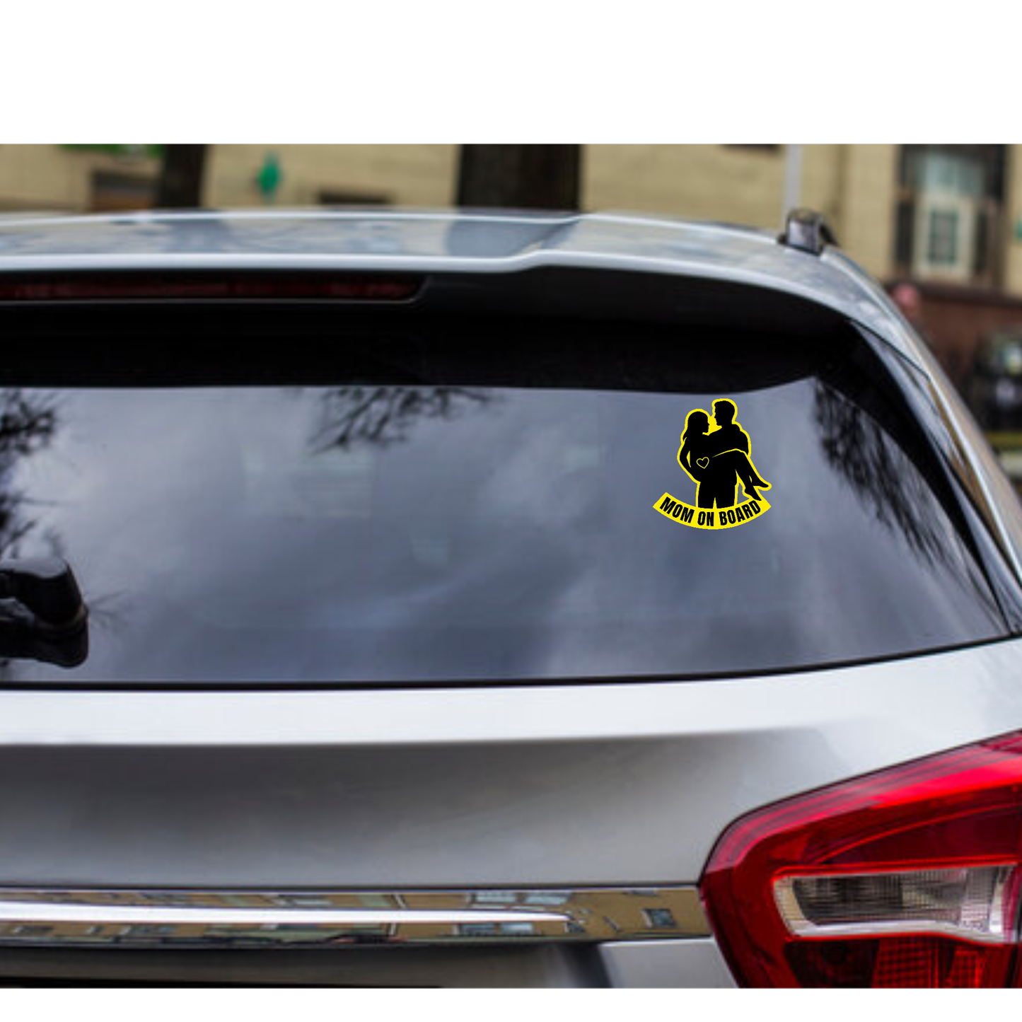 Smeeps Mom On Board Couple Sticker – 14.8 x 14 cm Car & Bike Vinyl Decal | Safety Alert Sign | Waterproof & UV-Resistant Design