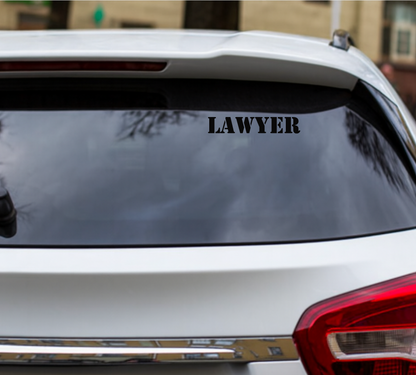 Smeeps LAWYER Text Sticker – 17 x 3 cm Bold Black Vinyl Decal | Car and Bike | Professional Lettering | Waterproof and UV-Resistant Design