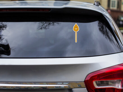 Smeeps Lord Murugan Vel Sticker – 12.7 x 4.1 cm Golden Vel Weapon Decal | Divine Hindu Spiritual Car & Bike Sticker | Waterproof & UV-Resistant Vinyl