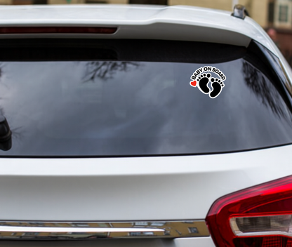 Smeeps Baby On Board Footprint Vinyl Sticker – 15.24 × 13.47 cm (6 × 5.3 Inch) Waterproof Car Decal | Cute Baby Safety Sticker | UV Resistant Wash Proof | Pack of 1