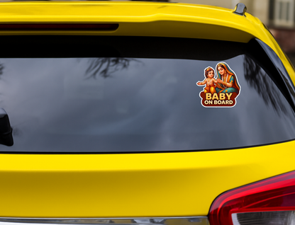 Smeeps Baby On Board Sticker – Krishna with Yashoda Divine Design | 11.43 x 10.93 cm Premium Car & Bike Safety Decal | Waterproof & Durable