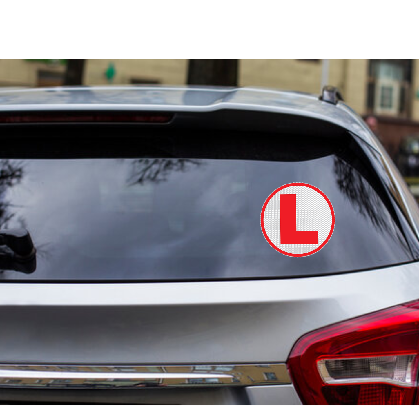 Smeeps Reflective L Plate Sticker for Learner Drivers – 15.24 cm Round Red & White Vinyl | Waterproof & UV-Proof for Cars, Bikes & Training Vehicles